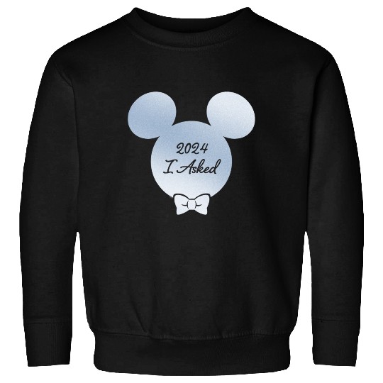 Disney I Asked Proposal Engagement Bow Tie Groom Mickey ‘24 Sweatshirts