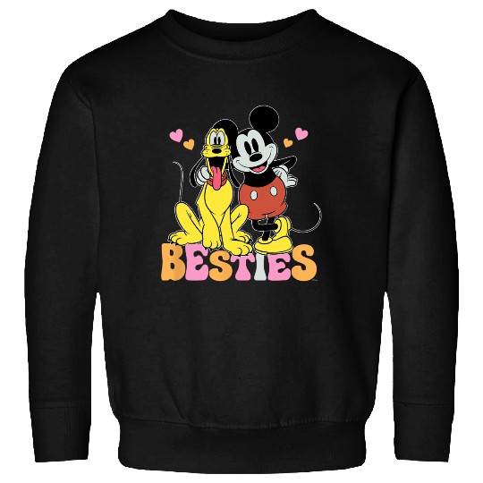 Disney Mickey Mouse Pluto Besties BFF Best Friends Valentine Sweatshirts
