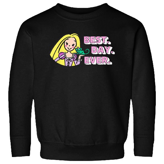 Disneyss Tangled Rapunzel Pascal Drawing Best Day Ever Logo Sweatshirts