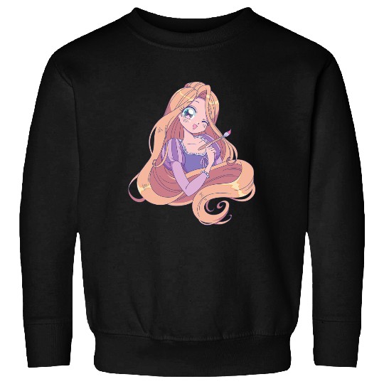 Disney Tangled Cute Rapunzel Manga Version Chest Portrait Sweatshirts