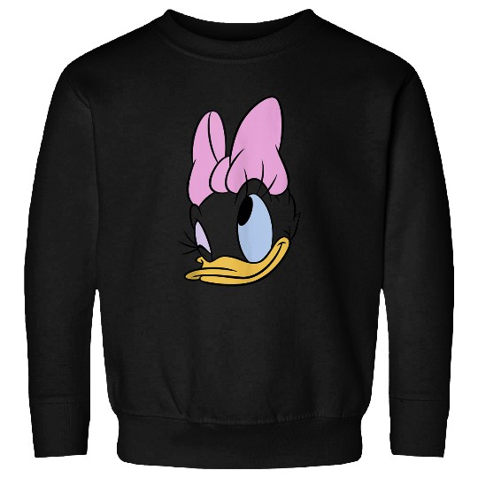 Disneyss Daisy Duck Big Faces Winking Bow Sweatshirts