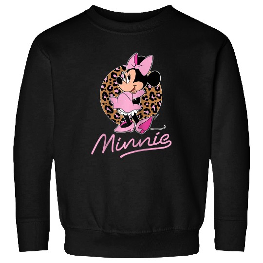 Disney - Minnie Leopard Print Raglan Baseball Tee Sweatshirts