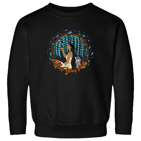 Disney Pocahontas Follow Your Path Circle Text Pullover Hoodie Sweatshirts