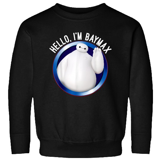 Disneyss Big Hero 6 Baymax Wave Hello Circle Graphic Sweatshirts