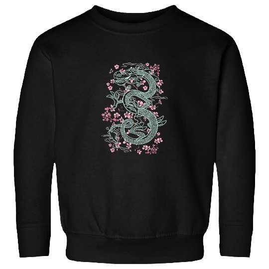 Disney Mulan Mushu Floral Outline Sweatshirts