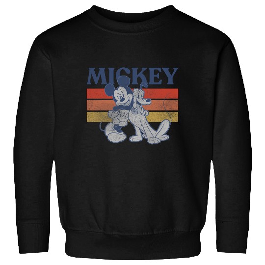 Disney Mickey And Friends Mickey And Pluto Retro Line Sweatshirts
