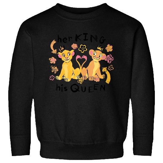 Disneyss The Lion King Her King His Queen Simba Nala Big Logo Sweatshirts