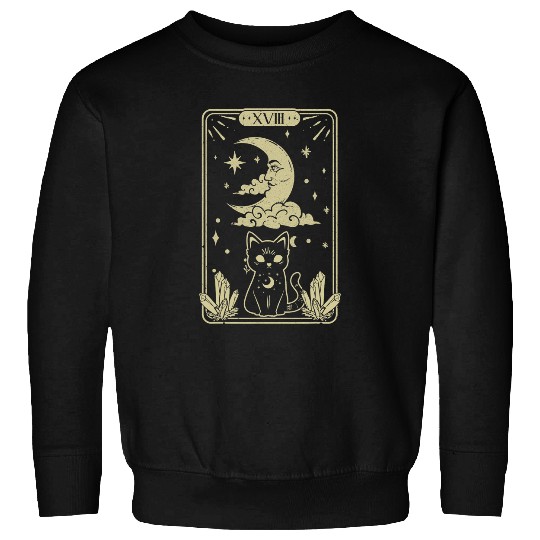 black cats Paws Witch Wiccan Gothic Moon Phase Witchcraft Cat Sweatshirts