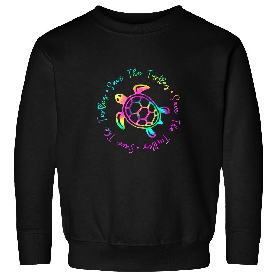 KV9 Turtle Save The Turtles Tie Dye Sea Turtle Save Earth Ocean Planet Sweatshirts