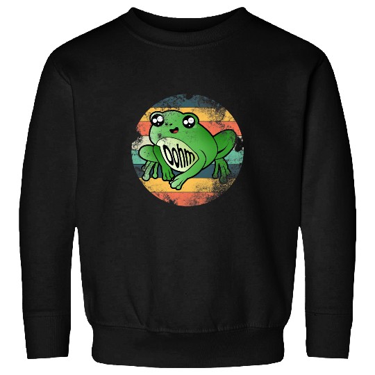 Frog Gift Colourful frog outfit amphibian toad comic Sweatshirts