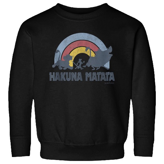 Disneyss The Lion King Hakuna Matata Distressed Rainbow Logo Sweatshirts