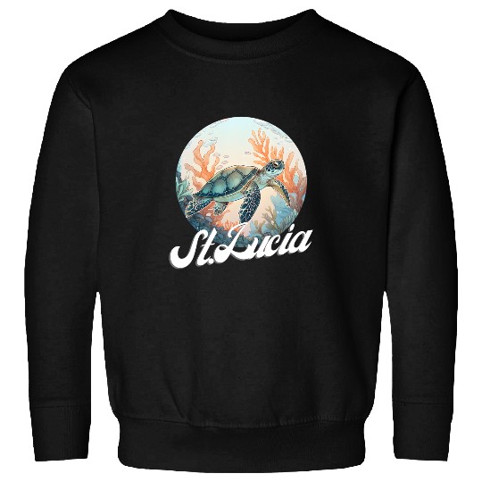 KV9 Turtle St. Lucia 2Patriotic Turtle Illustration Sweatshirts