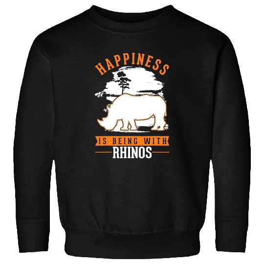 Rhino Gift Happiness is being with Rhinos Sweatshirts