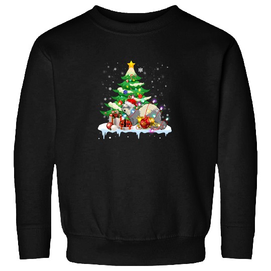 Ferret Gift Lighting xmass Tree Ferret Christmas Tree Sweatshirts