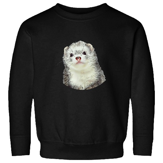 Ferret Gift realistic print ferret owners art Sweatshirts