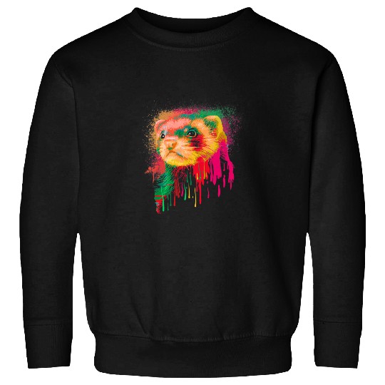 Ferret Gift Water Art Weasel Animal Furry Ferret Sweatshirts