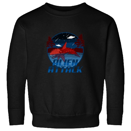 Ocean Shark Aliens Attack Shark Mars Space Sweatshirts