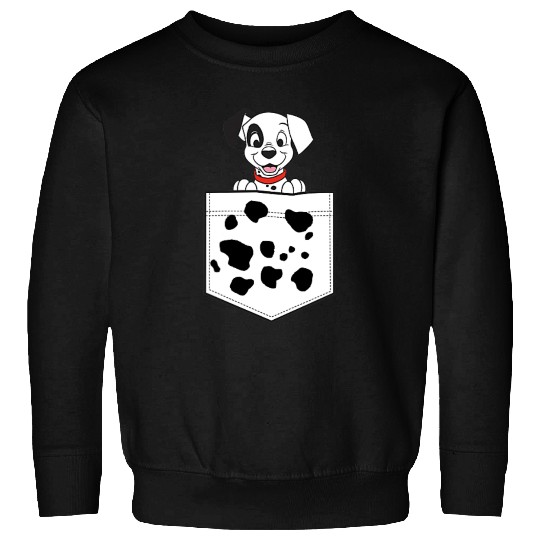 Disney 101 Dalmatians Patch Puppy Dotted Pocket Logo Sweatshirts