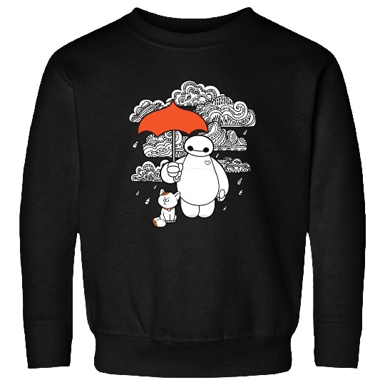 Disney Big Hero 6 Baymax Patterned Rain Clouds Portrait Sweatshirts