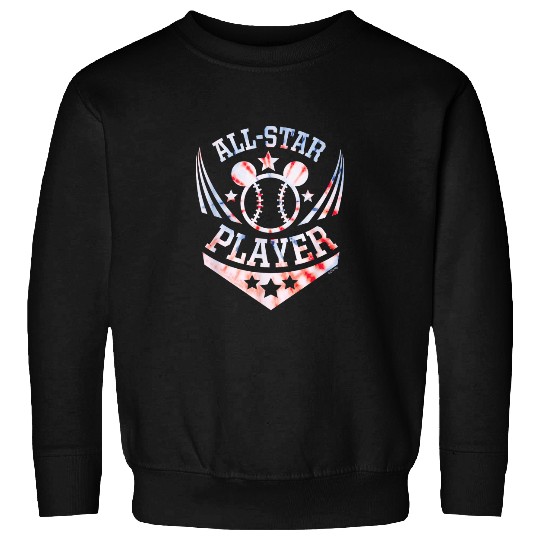 Disney Mickey Mouse Baseball AllStar Player Spor Sweatshirts