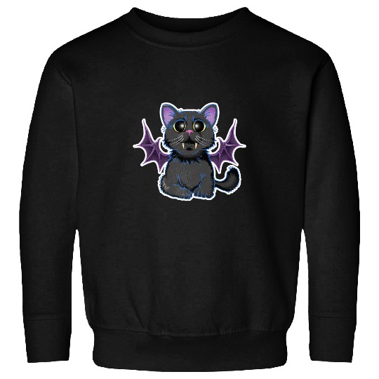 black cats Paws Cute Bat Wing Cat Vampire Funny Halloween Costume DOTD 43 Sweatshirts