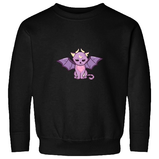 Cat Paws goth kawaii cat bat wings cute outfit Sweatshirts