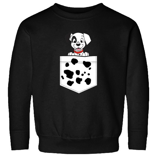 Disney 101 Dalmatians Patch Puppy Dotted Pocket Logo Sweatshirts