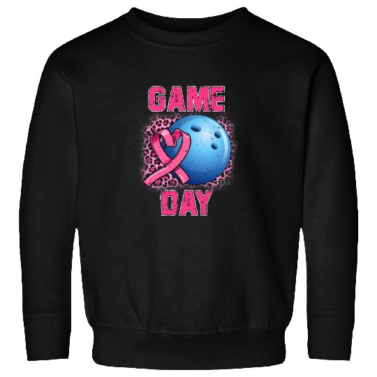 Bowling Gift Leopard Pink Out Bowling Tackle Breast Cancer Awareness 2 Sweatshirts