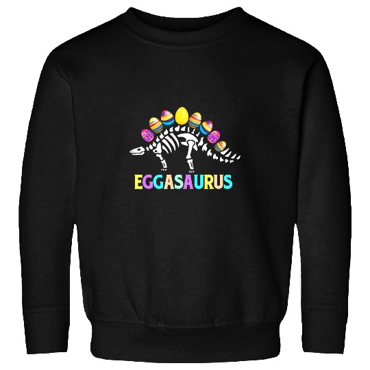 Dinosaur Dino Funny Eggasaurus Stegosaurus Egg Dino TRex Skeletons Easter Sweatshirts