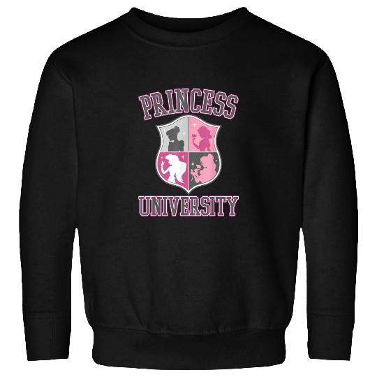 Disney Princess University College Text Logo Gra Sweatshirts