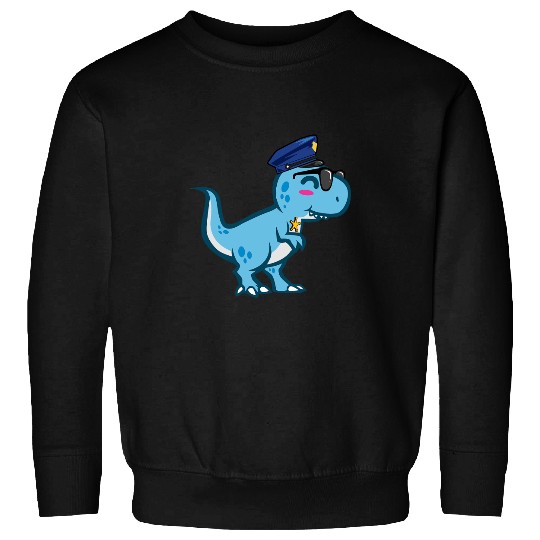 Dinosaur Dino Police Officer Cop Law Enforcement TRex Dinosaur Sweatshirts