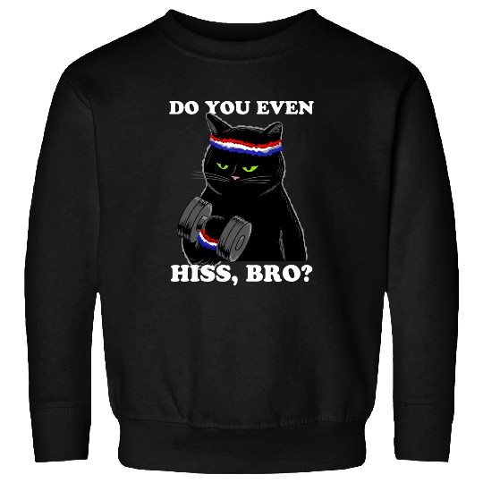 black cats Paws Do You Even Hiss Bro Funny black cats Lifting Weights Sweatshirts