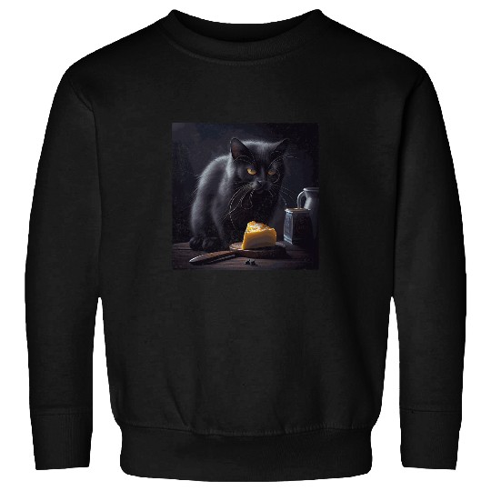 black cats Paws Eat Cheese 2 Sweatshirts