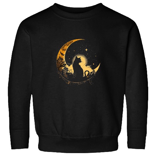 black cats Paws Crescent Black Moon Sailor 3 Sweatshirts
