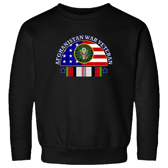 Army Afghanistan War Veteran Patch Image Sweatshirt