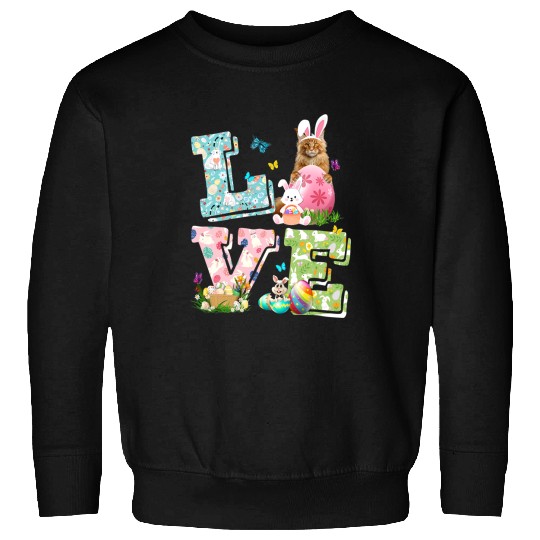 Cat Paws Easter Love Costume Maine Coon Sweatshirts