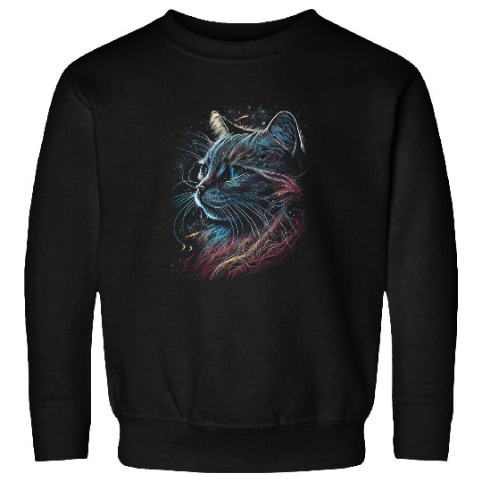 black cats Paws Astronaut Cat or Funny Space Cat on Galaxy Cat Lover 62 Sweatshirts