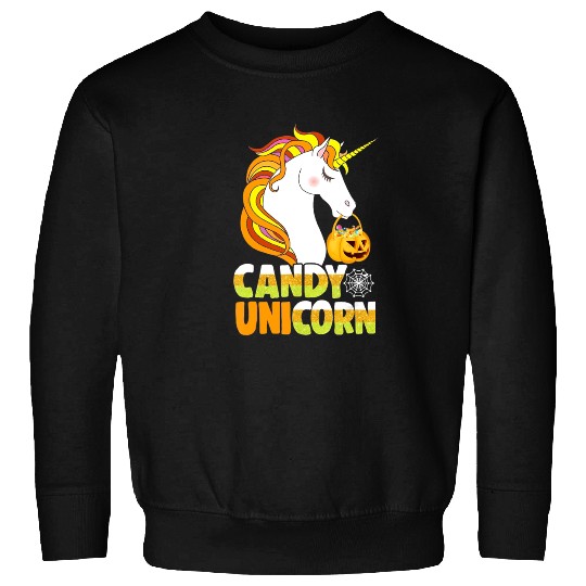 Unicorns candy corn horn pumpkin Sweatshirts