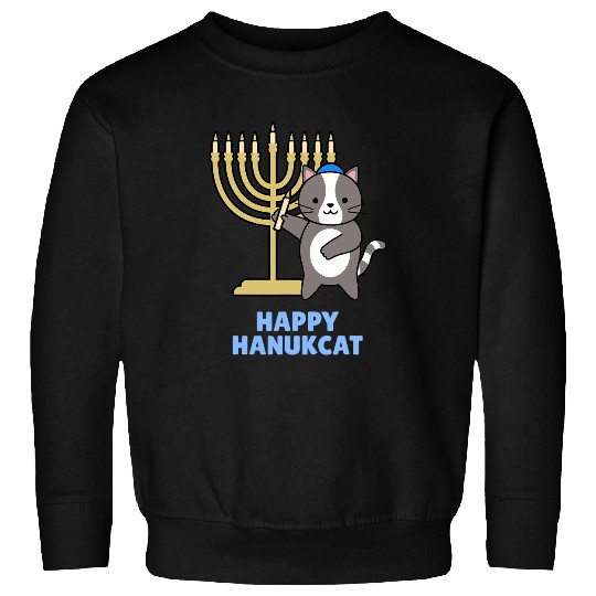 black cats Paws Happy Hanukcat black cats Meowzel Tov Menorah Funny Hanukkah Sweatshirts