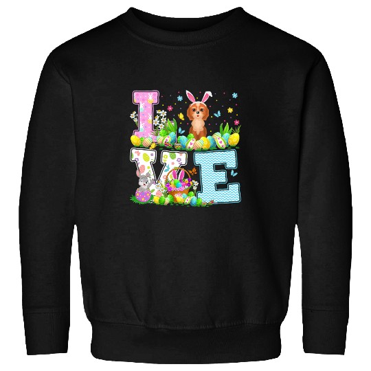 Cockapoo Dog Easter Egg Hunt Funny Love Cockapoo Easter Sweatshirts