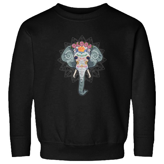 Elephants Lover Sugar Skull Sweatshirts