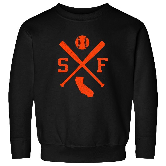 Baseball Gift vintages San Francisco Baseball Bats Retro SF Sweatshirts