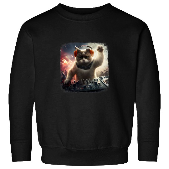 Cat Paws DJ Cat Rave EDM Kitten Kitty Music Underground Sweatshirts