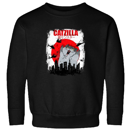 Cat Paws Catzilla Funny Cat graphic vintages For Sweatshirts