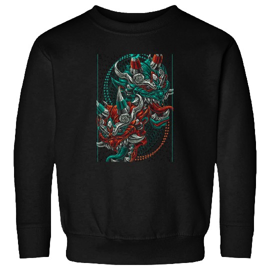 Dragon Animals Dragons Two headed twin devil japanese dragon asian inspired Sweatshirts
