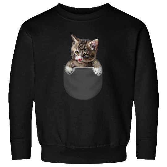 Cat Paws Cute Tabby Kitten Pop Out from Pocket Cat Sweatshirts