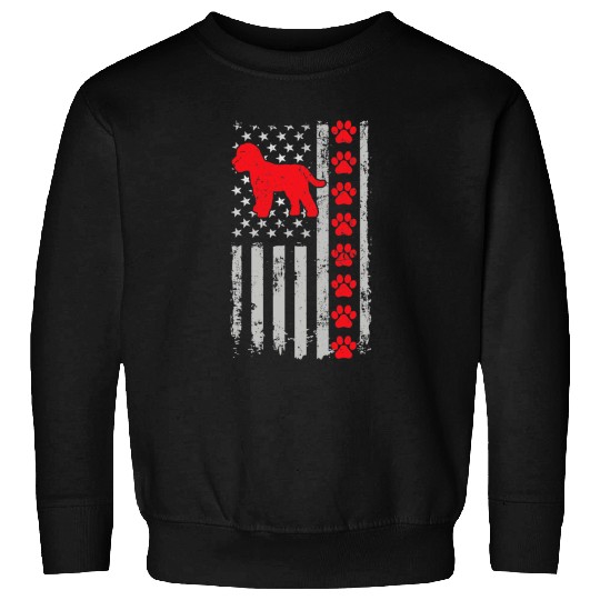 Fireman Firefighter bests Firefighter Cockapoo Mom Dad Ever US Flag Dog Paws Firemen Sweatshirts