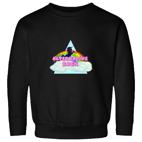 Unicorns Alternative Rock Unicorns Rainbow Design Sweatshirts