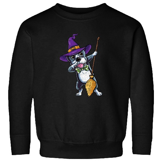 Dog Boston Terrier Dabbings Witch Boston Terrier Vintage Sweatshirts
