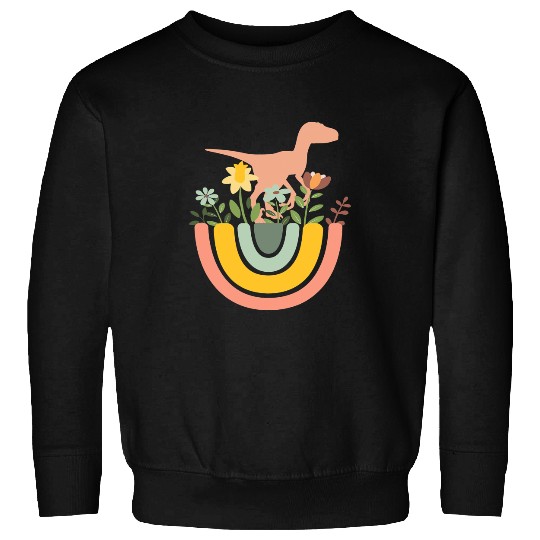 Dinosaur Dino Raptor Velociraptor Dino Rainbow Boho Bohemian Sweatshirts